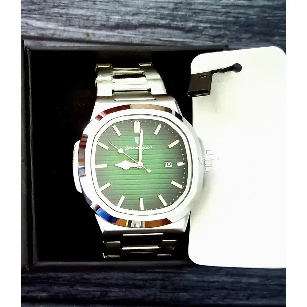 Vintage‎ Poedagar Nautilis Green Guilloché Dial Mens Watch